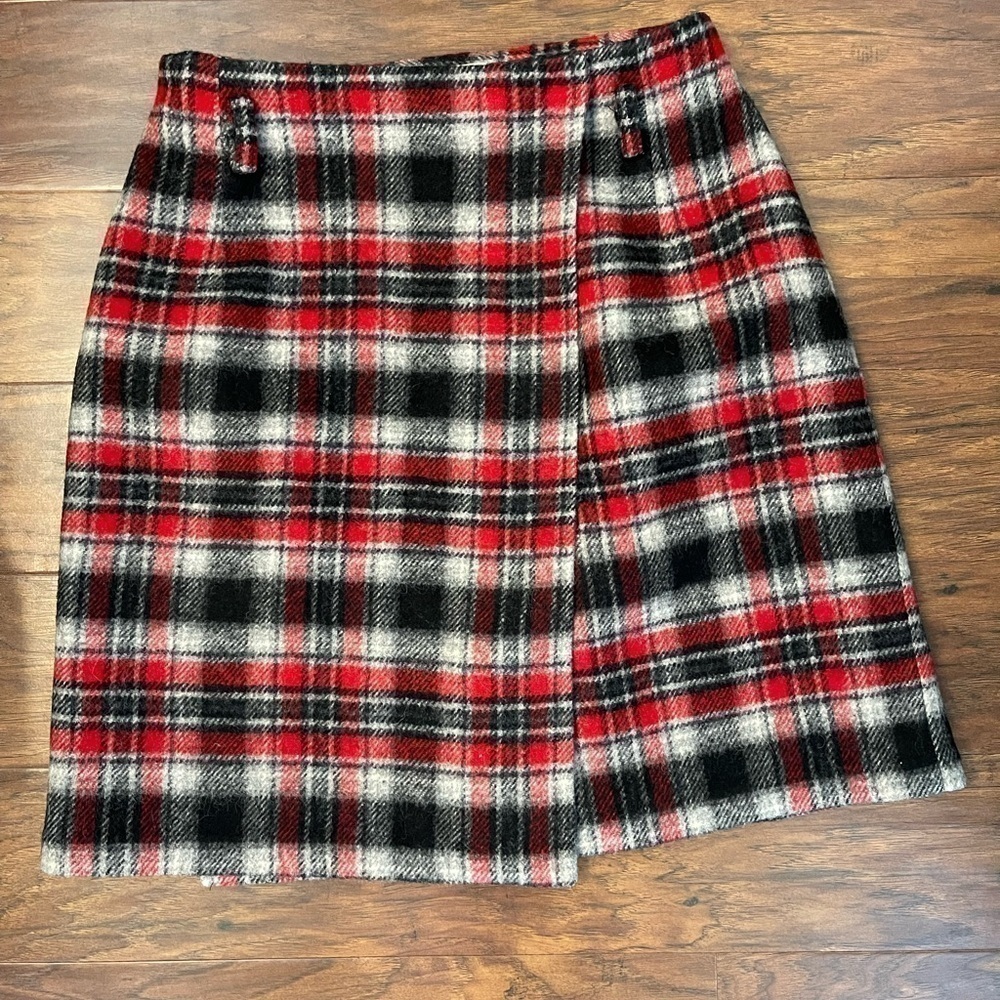 Eddie Bauer Wool Plaid Skirt Size 8